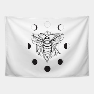 Moon Bee - Black &amp; White Tapestry