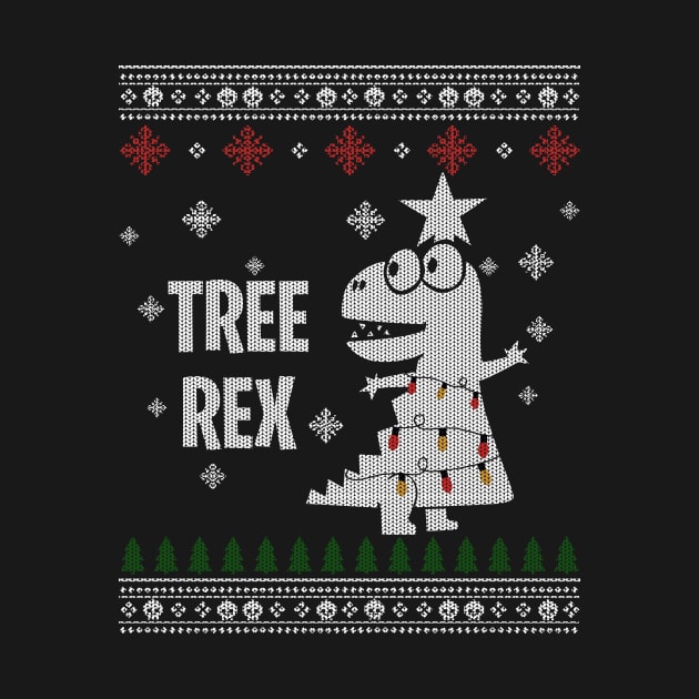 Tree Rex With Christmas Light by TeeWind