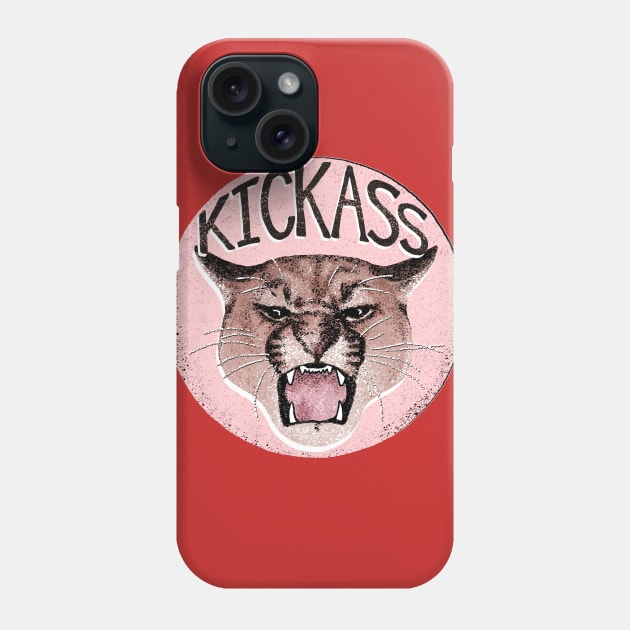 Kickass Large Cat Roaring Phone Case by Annelie