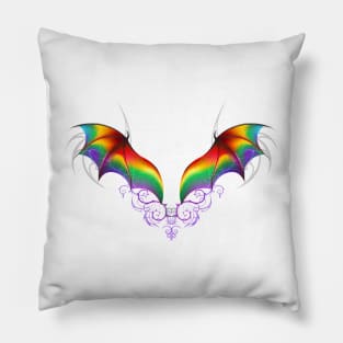 Wings of Rainbow Dragon Pillow