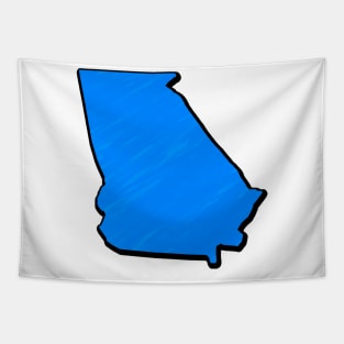 Bright Blue Georgia Outline Tapestry