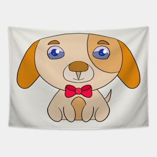 Puppy with bow tie Tapestry