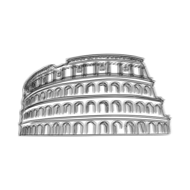 Minimalist Rome Colosseum Drawing by Raimondi