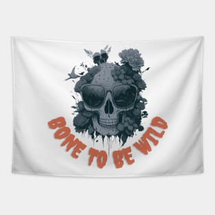 Bone to be wild skull Tapestry