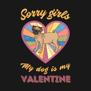 Sorry girls my dog is my Valentine - a retro vintage design T-Shirt