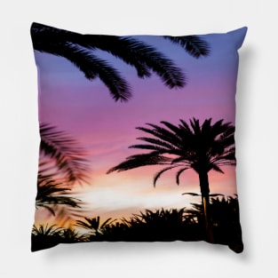 Silhouette of Palm Trees Pillow