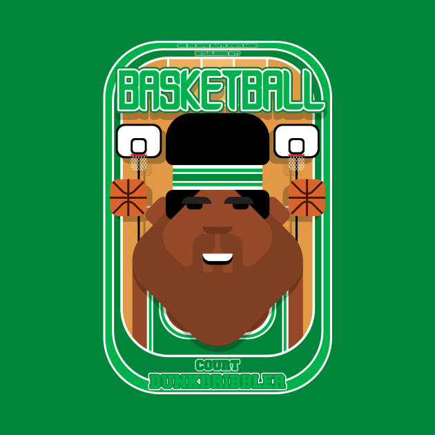 Basketball Green - Court Dunkdribbler - Hayes version by Boxedspapercrafts