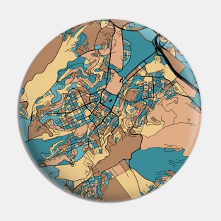 Stuttgart Map Pattern in Mid Century Pastel Pin