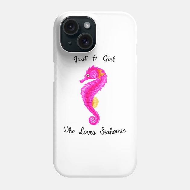 Cute Seahorse Phone Case by Happy Art Designs