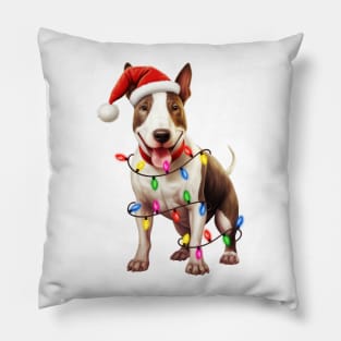 Christmas Bull Terrier Pillow