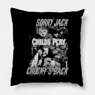 Sorry Jack Chucky's Back (B&W) Pillow