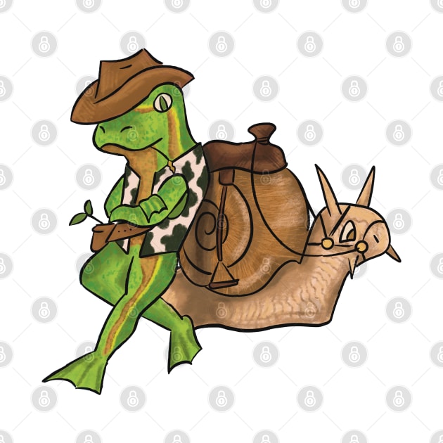 Cowboy Frog and his Steed by danyellysdoodles