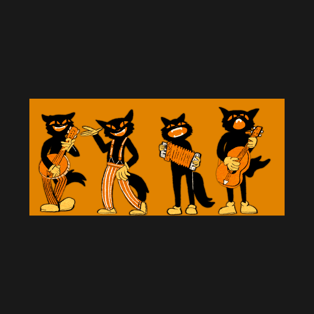 Vintage Style Halloween Jazz Cats by Hillopurkki