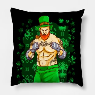 Irish MMA Leprechaun Fighter Jiu Jitsu Muay Thai Martial Art St Patricks Day Pillow