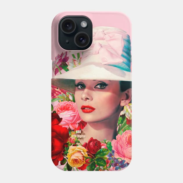 Audrey Heoburn Phone Case by NRO Arte Digital