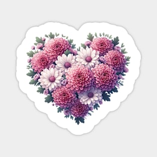 Heart Shaped Flowers Magnet