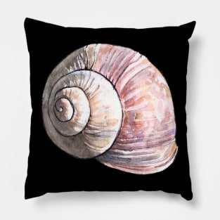 Snail Shell Watercolor Pillow