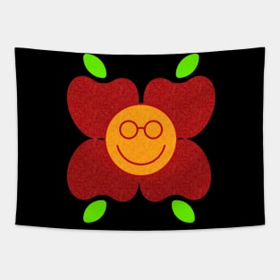 Nerdy Apple Orange Heart Tapestry