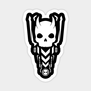 Vector Skull Techwear Back Design T-Shirt Magnet