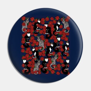 Cats and Roses Le Chat Noir Calico Pin