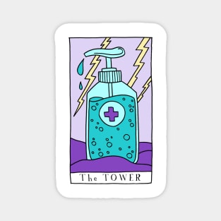 The Tower Tarot Card Sanitizer Magnet