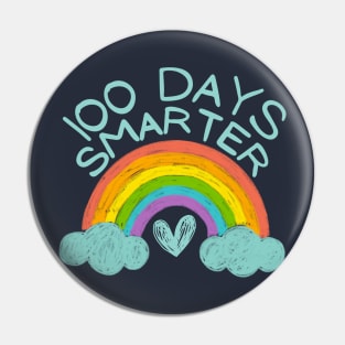 100 Days Smarter Cute Rainbow Pin
