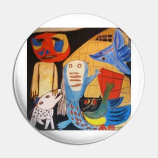 Man and Animals - Karel Appel Pin