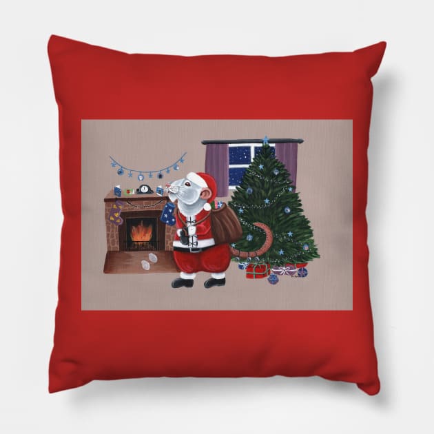 Santa Rat Pillow by WolfySilver