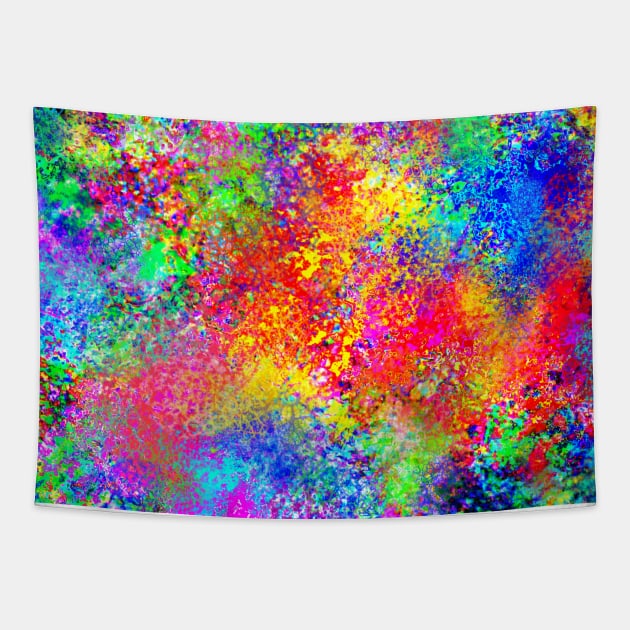 Psychedelic Blacklight Splatter Tapestry by Art by Deborah Camp