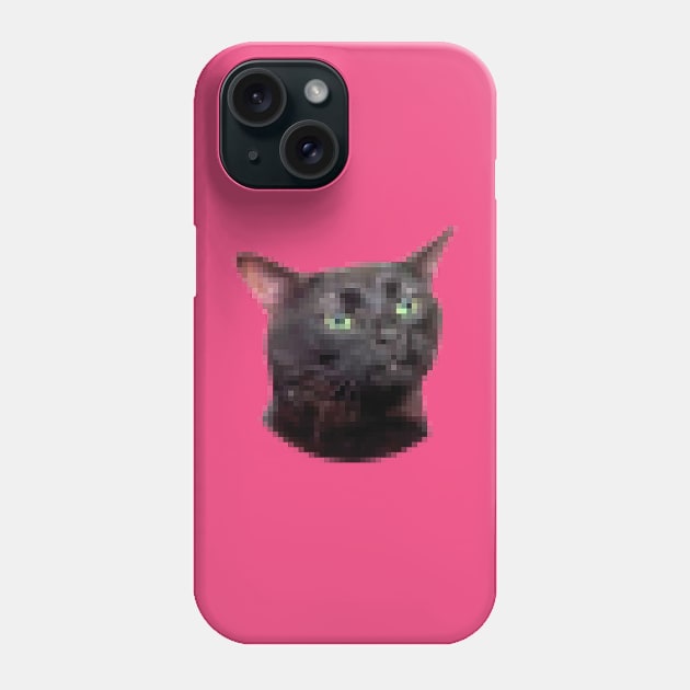 8bit Zoned Out Black Cat Phone Case by Golden Wolf Graphics