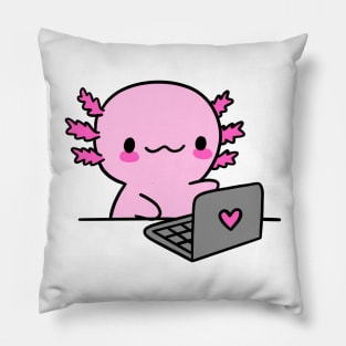 axolotl laptop Pillow