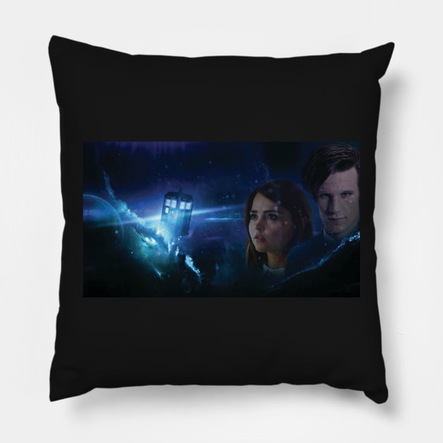 Clara Oswald and The Doctor Graphic Pillow by AJ