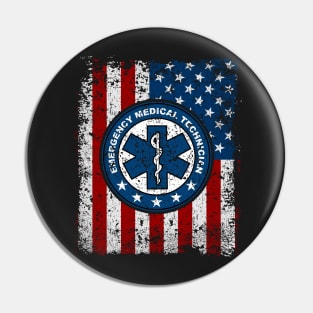 Emergency Medical Technician American Flag Pin