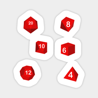 D20, D10, D12, D6,  D4 Dungeons and Dragon Dice Magnet