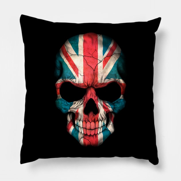 British Flag Skull Pillow by jeffbartels