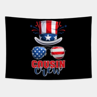 Funny 4th Of July 2021 Fourth Of July Cousin Crew For Men's And Women's For 4th Of July Celebration Birthday Gift Cousin Crew for 4th of july Tapestry