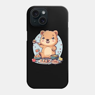 Kawaii Quokka eating sushi Phone Case