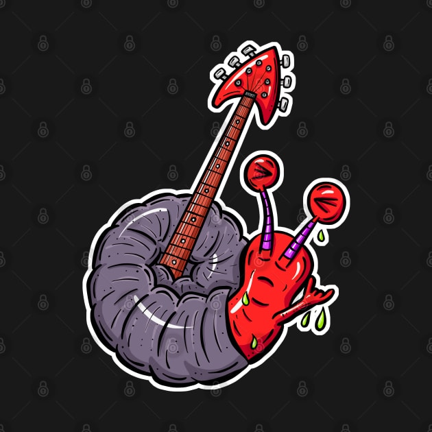 Rock Snail! Guitar Or Mollusc? Red Hot! by Squeeb Creative
