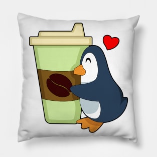 Penguin Coffee to go Pillow