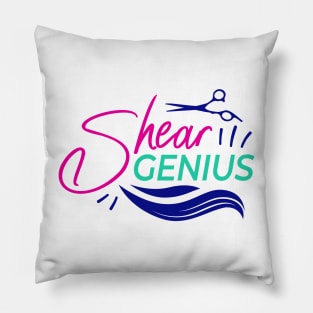 Shear Genius // Funny Hair Stylist // Funny Hairdresser Gift Pillow