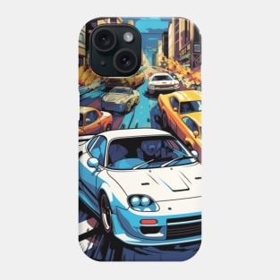 Mazda RX-7 in a Japanese street race Phone Case