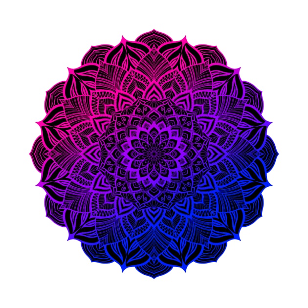 Bisexual Pride Striped Mandala by JustGottaDraw