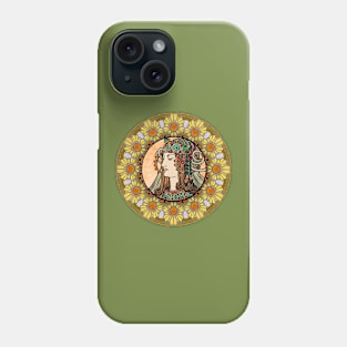 Mucha Flower Wreath Lady 05 Phone Case