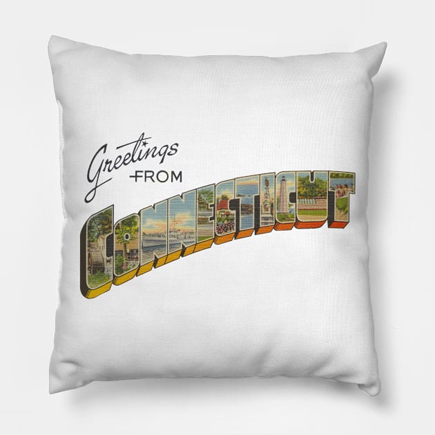 Greetings from Connecticut Pillow by reapolo