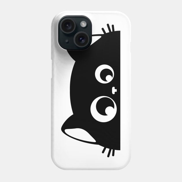 Black kitty hiding Phone Case by AnnArtshock