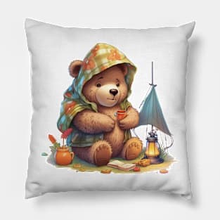 Camping Bear #7 Pillow