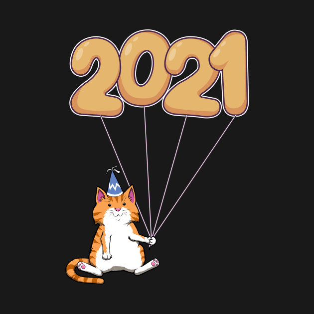 Happy New Year 2021 Cat Kitten New Year Eve by MGO Design