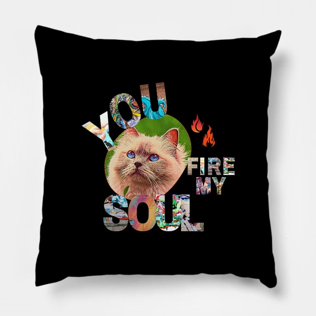 You Fire My Soul Cat Pillow by AngelFeatherDsg