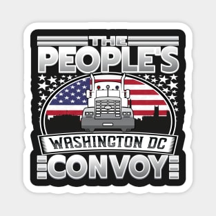 PEOPLES CONVOY US FLAG WASHINGTON DC 2022 SILVER GRAY GRADIENT LETTERS Magnet