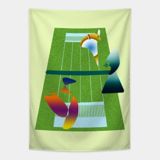 A Surreal Tennis Match Tapestry